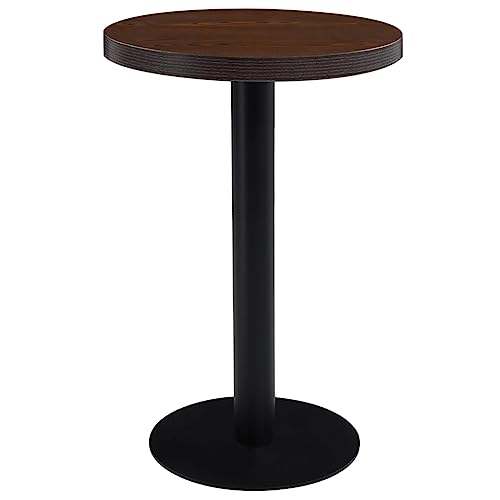 vidaXL Bistrotisch für 2 Personen Bartisch Bartresen Stehtisch Tresentisch Esstisch Tisch Küchentisch Partytisch Dunkelbraun 50cm MDF von vidaXL