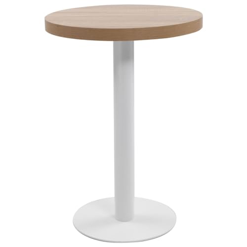 vidaXL Bistrotisch für 2 Personen Bartisch Bartresen Stehtisch Tresentisch Esstisch Tisch Küchentisch Partytisch Hellbraun 60cm MDF von vidaXL