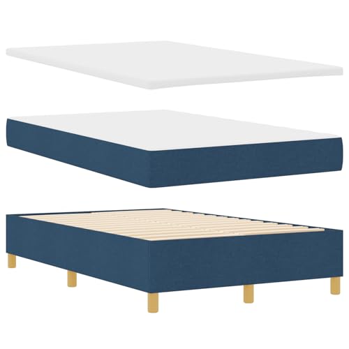 vidaXL Blaues Boxspringbett mit Matratze & Bank 120x190 cm Stoff Polsterung Unterstützendes Design Ideal für Schlafzimmermöbel Topper Schoner Rahmen Basis vidaXL Blaues Boxspringbett mit Matratze & Bank 120x190 cm Stoff Polsterung Unterstützendes Design Ideal für Schlafzimmermöbel Topper Schoner Rahmen Basis von vidaXL