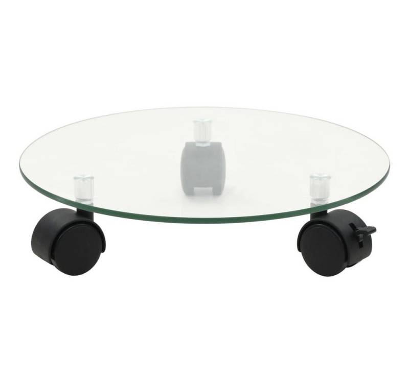 vidaXL Blumenständer, Pflanzenständer mit Rollen 2 Stück Hartglas 28 cm Rund von vidaXL