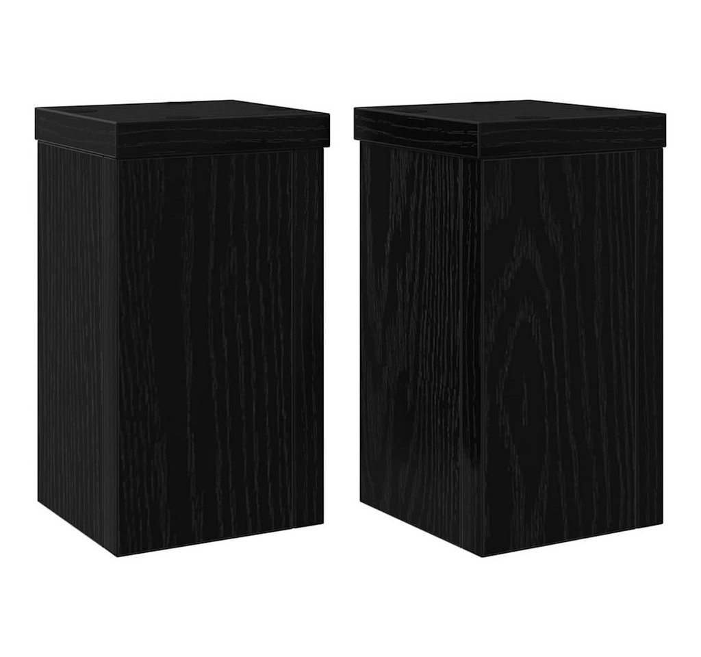 vidaXL Blumenständer Schwarz-Eichen-Pflanzenständer Set von 2 Schwarz-Eiche Holz von vidaXL