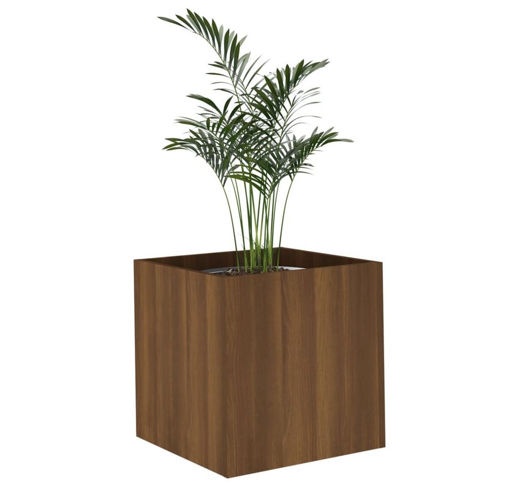 vidaXL Blumentopf Pflanzgefäß Braun Eichen-Optik 40x40x40 cm Holzwerkstoff (1 St) von vidaXL