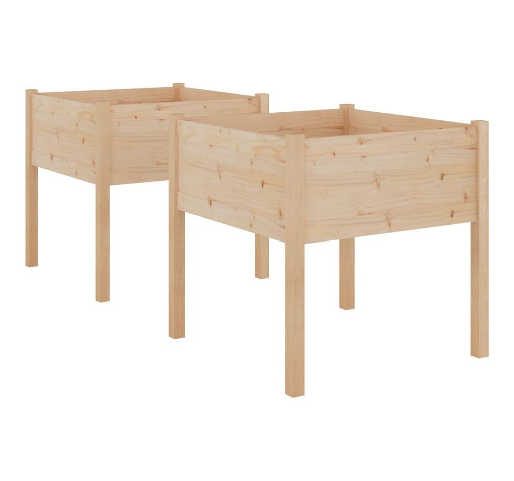vidaXL Blumentopf Pflanzkübel 2 Stk. 70x70x70 cm Massivholz Kiefer (2 St) von vidaXL