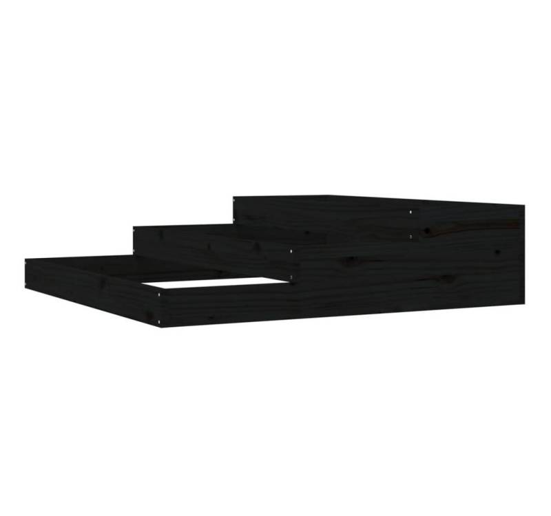 vidaXL Blumentopf Pflanzkübel Schwarz 107x107x27 cm Massivholz Kiefer (1 St) von vidaXL