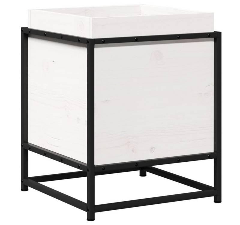 vidaXL Blumentopf Pflanzkübel Weiß 40x40x50 cm Massivholz Kiefer (1 St) von vidaXL