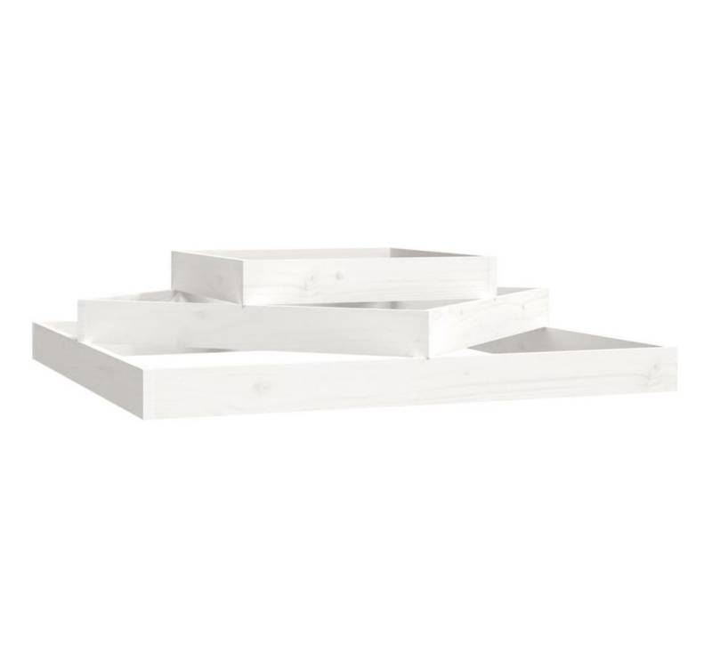 vidaXL Blumentopf Pflanzkübel Weiß 112x112x27 cm Massivholz Kiefer (1 St) von vidaXL