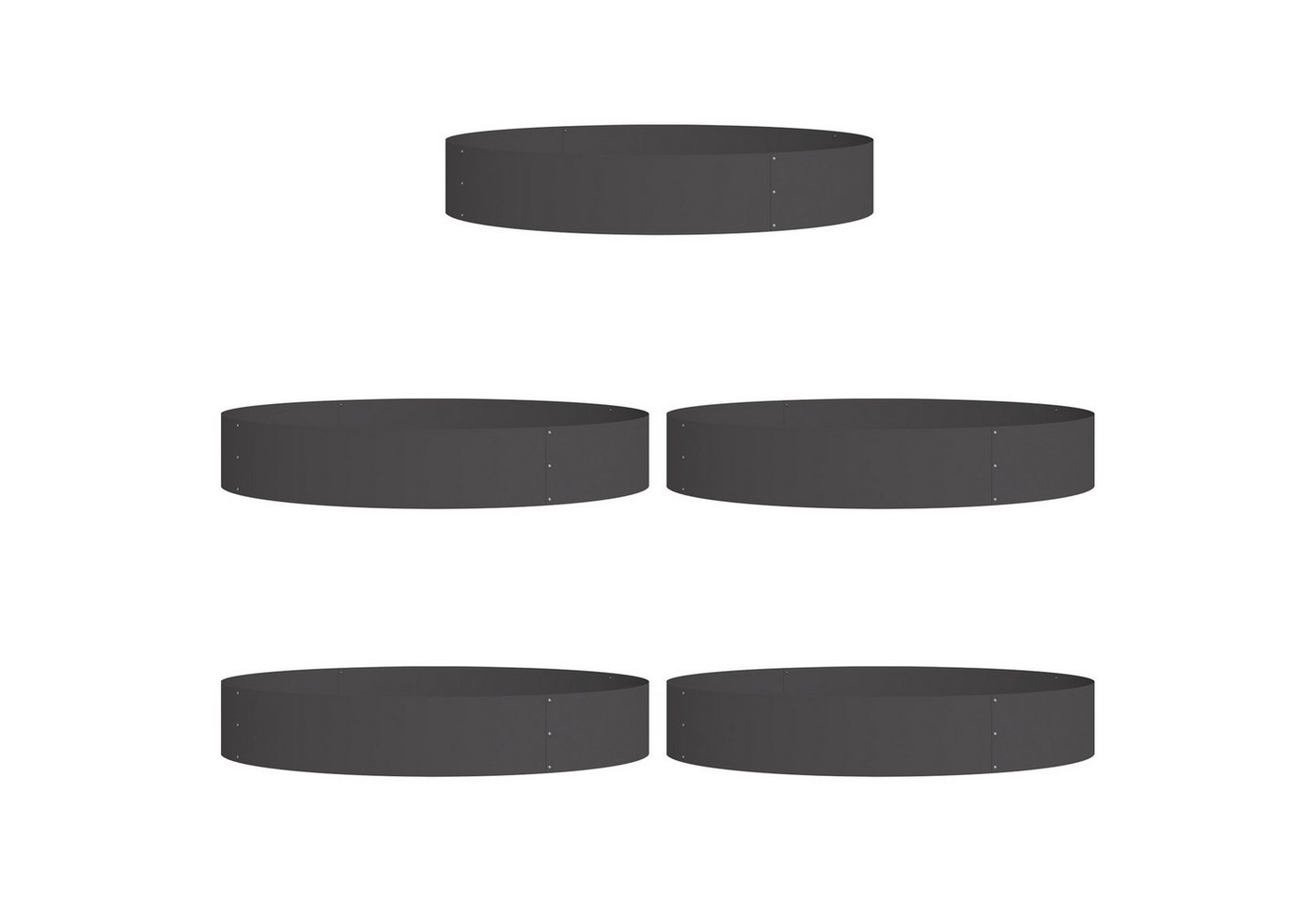 vidaXL Blumentopf Schwarzes Pflanzgefäß Set Schwarz Metall Groß Langlebig (5 St) von vidaXL
