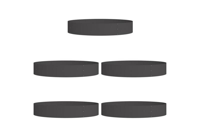 vidaXL Blumentopf Schwarzes Pflanzgefäß Set Schwarz Metall Groß Langlebig (5 St) von vidaXL
