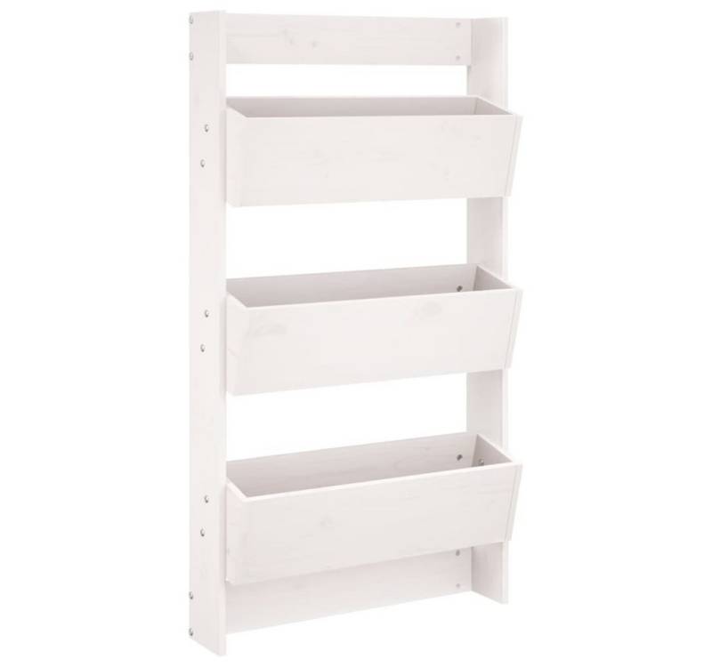 vidaXL Blumentopf Wand-Pflanzkübel mit 3 Fächern 60x18,5x110 cm Weiß Kiefernholz (1 St) von vidaXL