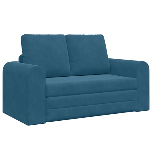 vidaXL 2-in-1 Blaues Schlafsofa | Kompakter Indoor-Sessel, multifunktional und bequemer Stuhl. Stylisches, modernes Design für Dein Wohnzimmer. Ergonomischer 3-Sitzer, fleckenabweisend. von vidaXL