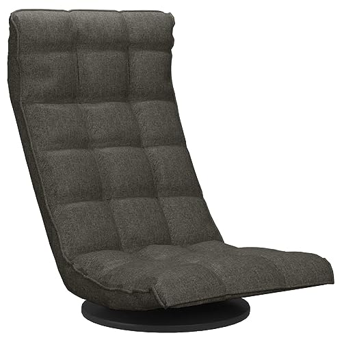 vidaXL Bodenstuhl Drehbar Klappbar Bodensessel Relaxsessel Relaxstuhl Sessel Fernsehsessel Loungesessel Polstersessel Wohnzimmer Dunkelgrau Stoff von vidaXL