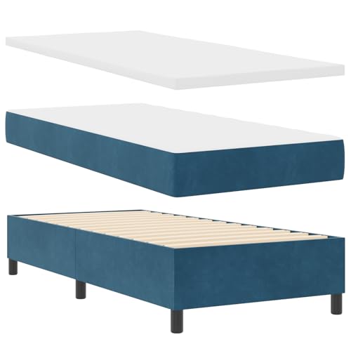 vidaXL Boxspringbett mit Matratze & Bank Dunkelblau 90x200 cm Samt vidaXL Boxspringbett mit Matratze & Bank Dunkelblau 90x200 cm Samt von vidaXL