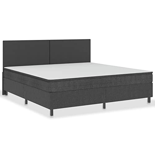 vidaXL Boxspring Bettgestell Bettrahmen Boxspringbett Schlafzimmermöbel Schlafzimmerbett Polsterbett Doppelbett Bett Grau Stoff 200x200cm von vidaXL