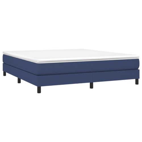 vidaXL Boxspringbett, Bettgestell mit Lattenrost, Bett Polsterbett mit Stützbeinen, Doppelbett Schlafzimmerbett, Blau 180x200cm Stoff von vidaXL