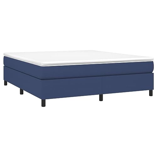 vidaXL Boxspringbett, Bettgestell mit Lattenrost, Bett Polsterbett mit Stützbeinen, Doppelbett Schlafzimmerbett, Blau 180x200cm Stoff von vidaXL