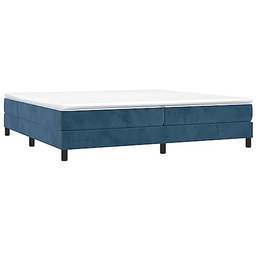 vidaXL Boxspringbett, Bettgestell mit Lattenrost, Bett Polsterbett mit Stützbeinen, Doppelbett Schlafzimmerbett, Dunkelblau 200x200cm Samt von vidaXL