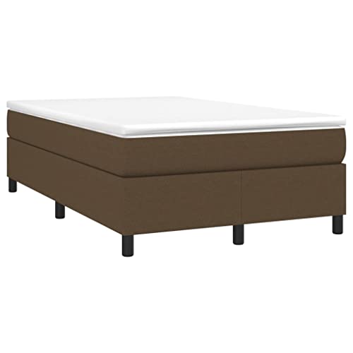 vidaXL Boxspringbett, Bettgestell mit Lattenrost, Bett Polsterbett mit Stützbeinen, Doppelbett Schlafzimmerbett, Dunkelbraun 120x200cm Stoff von vidaXL