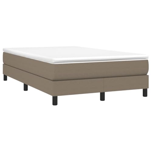 vidaXL Boxspringbett, Bettgestell mit Lattenrost, Bett Polsterbett mit Stützbeinen, Doppelbett Schlafzimmerbett, Taupe 120x200cm Stoff von vidaXL