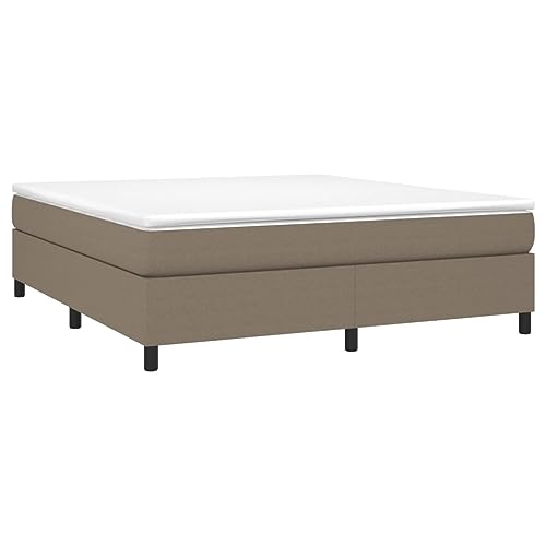 vidaXL Boxspringbett, Bettgestell mit Lattenrost, Bett Polsterbett mit Stützbeinen, Doppelbett Schlafzimmerbett, Taupe 180x200cm Stoff von vidaXL