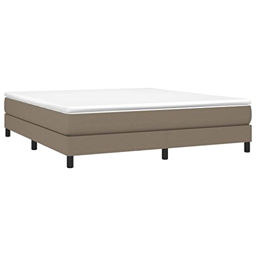 vidaXL Boxspringbett, Bettgestell mit Lattenrost, Bett Polsterbett mit Stützbeinen, Doppelbett Schlafzimmerbett, Taupe 180x200cm Stoff von vidaXL