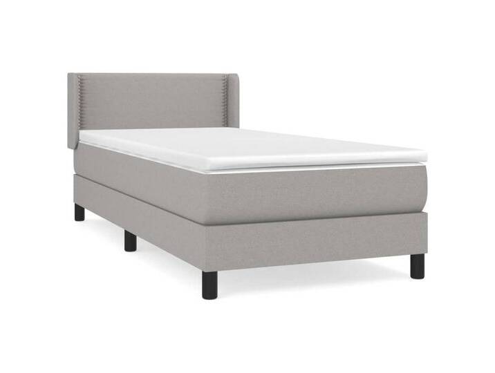 vidaXL Boxspringbett, Boxbett mit Matratze Hellgrau 100x200 cm Stoff vidaXL Boxspringbett, Boxbett mit Matratze Hellgrau 100x200 cm Stoff von vidaXL