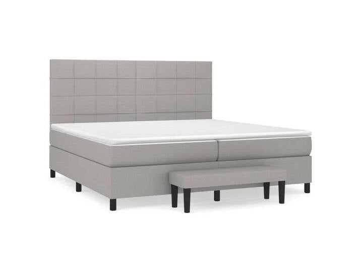 vidaXL Boxspringbett, Boxbett mit Matratze Hellgrau 200x200 cm Stoff vidaXL Boxspringbett, Boxbett mit Matratze Hellgrau 200x200 cm Stoff von vidaXL