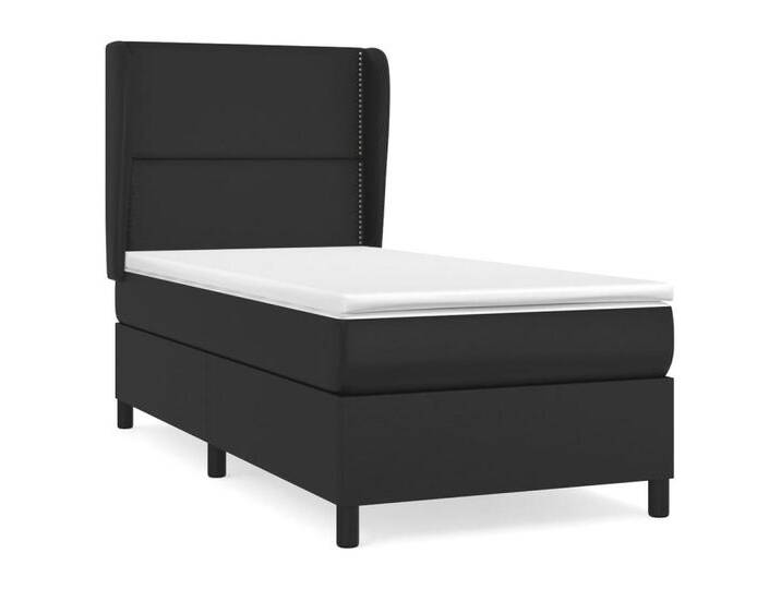 vidaXL Boxspringbett, Boxbett mit Matratze Schwarz 100x200 cm Kunstleder vidaXL Boxspringbett, Boxbett mit Matratze Schwarz 100x200 cm Kunstleder von vidaXL