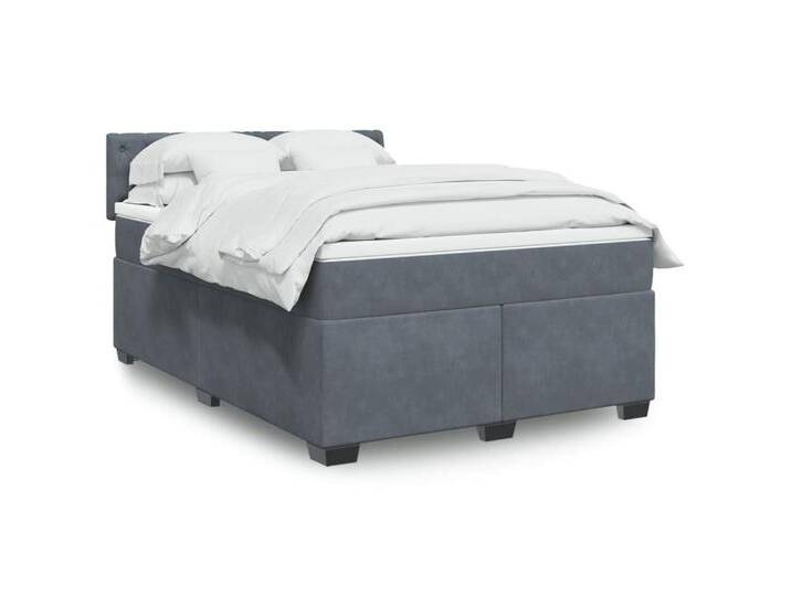 vidaXL Boxspringbett, Boxspringbett mit Matratze Dunkelgrau 140x190 cm Samt vidaXL Boxspringbett, Boxspringbett mit Matratze Dunkelgrau 140x190 cm Samt von vidaXL