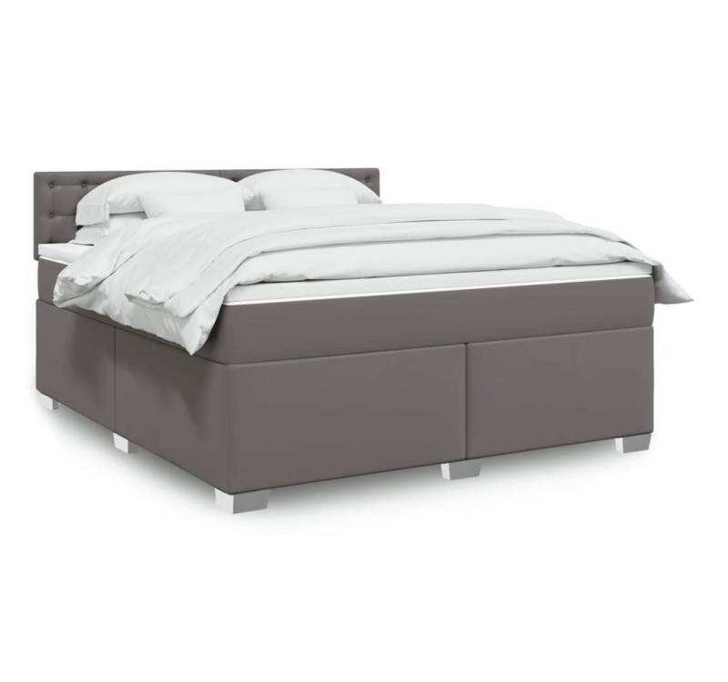 vidaXL Boxspringbett, Boxspringbett mit Matratze Grau 180x200 cm Kunstleder von vidaXL