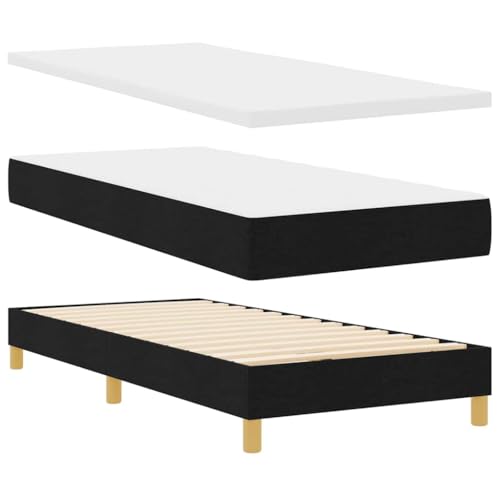 vidaXL Boxspringbett 90 x 190 cm mit coolem Linien-Design in Schwarz und Weiß, gepolstert vidaXL Boxspringbett 90 x 190 cm mit coolem Linien-Design in Schwarz und Weiß, gepolstert von vidaXL