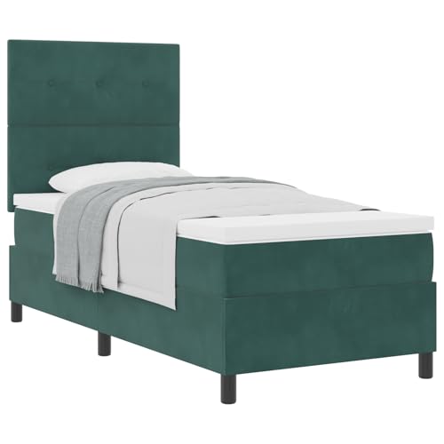 vidaXL Boxspringbett mit Matratze Dunkelgrün 80x200 cm Samt vidaXL Boxspringbett mit Matratze Dunkelgrün 80x200 cm Samt von vidaXL