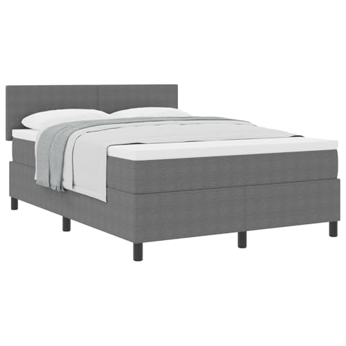 vidaXL Boxspringbett Mit Matratze Hellgrau Größe 140x200 cm Cord-Stoff Holzrahmen Moderne Schlaflösung Kompaktes Design Ideal Für Schlafzimmer Dekor Erwachsene Bequeme Schlaf Bedding von vidaXL