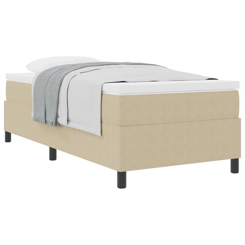 vidaXL Boxspringbett Mit Matratze Lichtgrün Grau 90X200 cm Cord-Stoff Verstellbares Kopfteil Langlebiges Design Bequeme Schlaflösung Für Schlafzimmer Memory Foam Einzel Erwachsene Modern von vidaXL