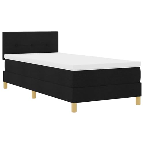 vidaXL Boxspringbett Mit Matratze Schwarz Polsterstoff 90X200 cm Modernes Design Stoff Für Erwachsene Naturholzbeine Einfache Montage Und Komfort Rahmen Schlafzimmermöbel Zeitgenössisch vidaXL Boxspringbett Mit Matratze Schwarz Polsterstoff 90X200 cm Modernes Design Stoff Für Erwachsene Naturholzbeine Einfache Montage Und Komfort Rahmen Schlafzimmermöbel Zeitgenössisch von vidaXL
