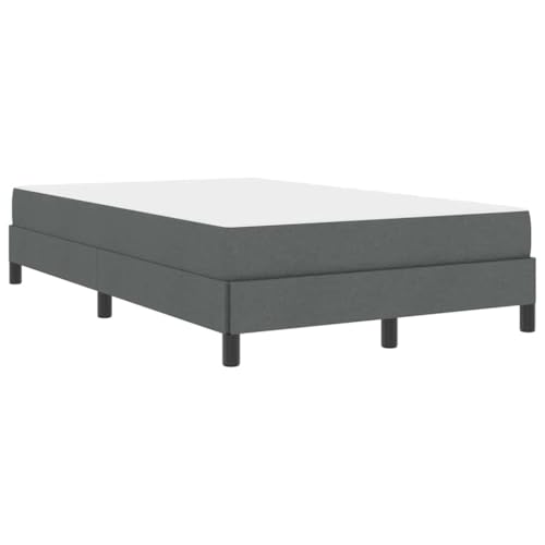 vidaXL Boxspringbett mit Matratze Dunkelgrau 120 x 200 cm Stoff von vidaXL