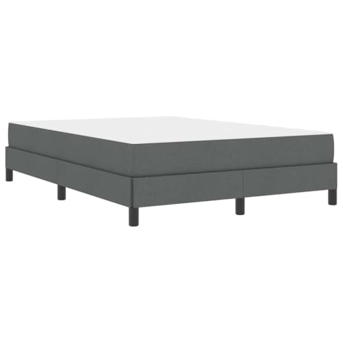 vidaXL Boxspringbett mit Matratze Dunkelgrau 140 x 200 cm Stoff von vidaXL