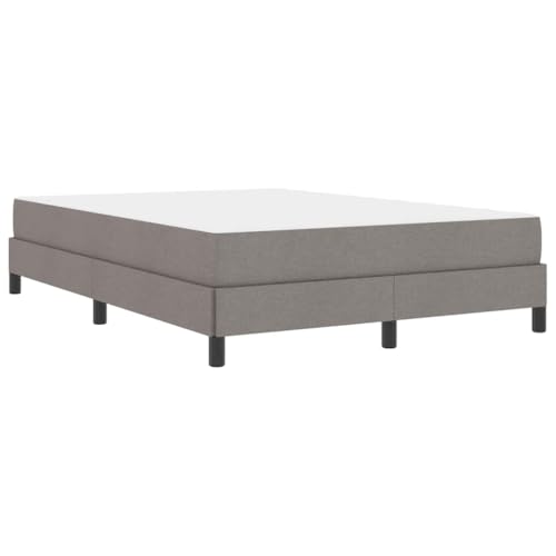 vidaXL Boxspringbett mit Matratze Taupe 140 x 200 cm Stoff von vidaXL