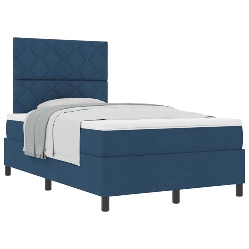 vidaXL Boxspringbett mit Matratze Blau 120x200 cm Stoff vidaXL Boxspringbett mit Matratze Blau 120x200 cm Stoff von vidaXL