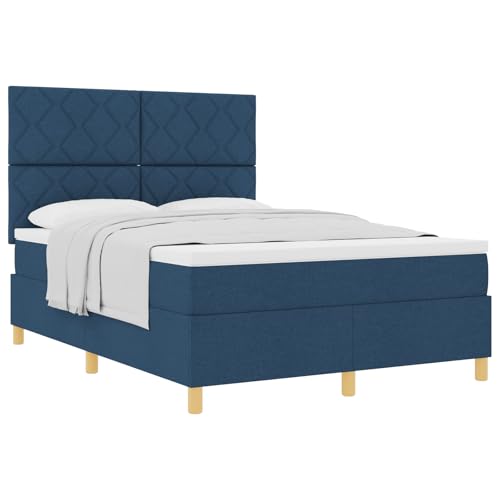 vidaXL Boxspringbett mit Matratze Blau 140x190 cm Stoff vidaXL Boxspringbett mit Matratze Blau 140x190 cm Stoff von vidaXL