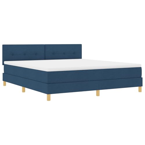vidaXL Boxspringbett mit Matratze Blau Gepolstert 180X200 cm Modernes Design Stoff für Erwachsene Holzbeine Einfache Montage und Komfort Schlafzimmermöbel Auflage Topper Geknöpftes Bett für Erwachsen vidaXL Boxspringbett mit Matratze Blau Gepolstert 180X200 cm Modernes Design Stoff für Erwachsene Holzbeine Einfache Montage und Komfort Schlafzimmermöbel Auflage Topper Geknöpftes Bett für Erwachsen von vidaXL