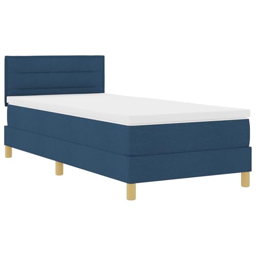 vidaXL Boxspringbett mit Matratze Blau Polsterstoff 80x200 cm Modernes Design Stoff Für Erwachsene Stabile Holzbeine Einfache Montage Und Komfort Schlafzimmer Möbel Einzel Topper Bequem vidaXL Boxspringbett mit Matratze Blau Polsterstoff 80x200 cm Modernes Design Stoff Für Erwachsene Stabile Holzbeine Einfache Montage Und Komfort Schlafzimmer Möbel Einzel Topper Bequem von vidaXL