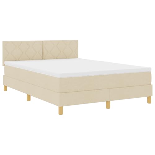 vidaXL Boxspringbett mit Matratze Creme 140x190 cm Stoff vidaXL Boxspringbett mit Matratze Creme 140x190 cm Stoff von vidaXL