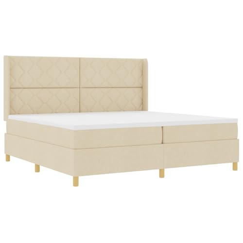 vidaXL Boxspringbett mit Matratze Creme 200x200 cm Stoff vidaXL Boxspringbett mit Matratze Creme 200x200 cm Stoff von vidaXL