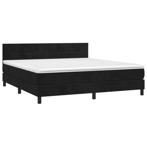 vidaXL Boxspringbett mit Matratze Doppelbett Polsterbett Bett Hotelbett Bettrahmen Bettgestell Lattenrost Schlafzimmerbett Schwarz 180x200cm Samt vidaXL Boxspringbett mit Matratze Doppelbett Polsterbett Bett Hotelbett Bettrahmen Bettgestell Lattenrost Schlafzimmerbett Schwarz 180x200cm Samt von vidaXL