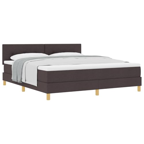 vidaXL Boxspringbett mit Matratze Dunkelbraun Polsterstoff 180x200 cm Stoff für Erwachsene Stabile Holzbeine Einfach zu montieren und komfortabel Schlafzimmermöbel Rahmen Topper Gehefteter Polyester vidaXL Boxspringbett mit Matratze Dunkelbraun Polsterstoff 180x200 cm Stoff für Erwachsene Stabile Holzbeine Einfach zu montieren und komfortabel Schlafzimmermöbel Rahmen Topper Gehefteter Polyester von vidaXL