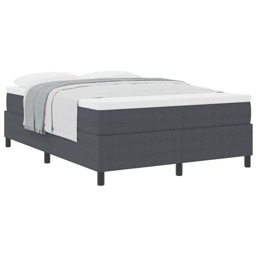 vidaXL Boxspringbett mit Matratze Dunkelgrau 140x200 cm Corduroy Stoff Verstellbares Kopfteil Langlebiger Komfort Moderne Schlaflösung für innen Memory Foam Stylisches King-Size von vidaXL
