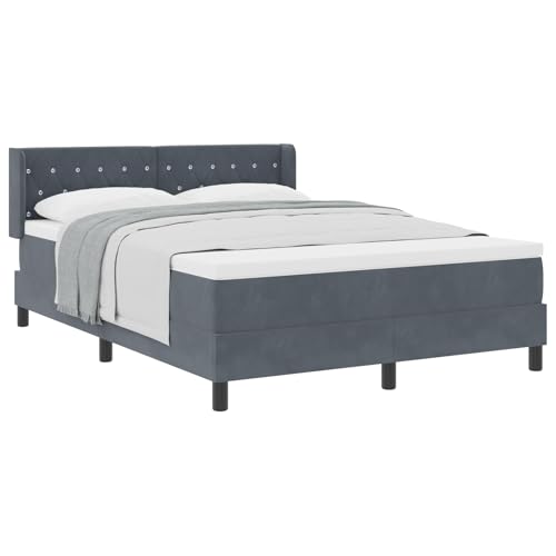 vidaXL Boxspringbett mit Matratze Dunkelgrau 160x200 cm Samt vidaXL Boxspringbett mit Matratze Dunkelgrau 160x200 cm Samt von vidaXL