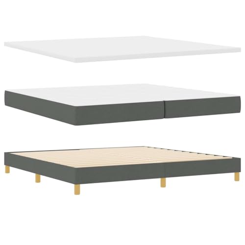 vidaXL Boxspringbett mit Matratze Dunkelgrau Stoff 200X200 cm Reißverschluss Bequemer Schaum Taschenfedern Topper Bezug Schlafzimmer Möbel Sofa vidaXL Boxspringbett mit Matratze Dunkelgrau Stoff 200X200 cm Reißverschluss Bequemer Schaum Taschenfedern Topper Bezug Schlafzimmer Möbel Sofa von vidaXL