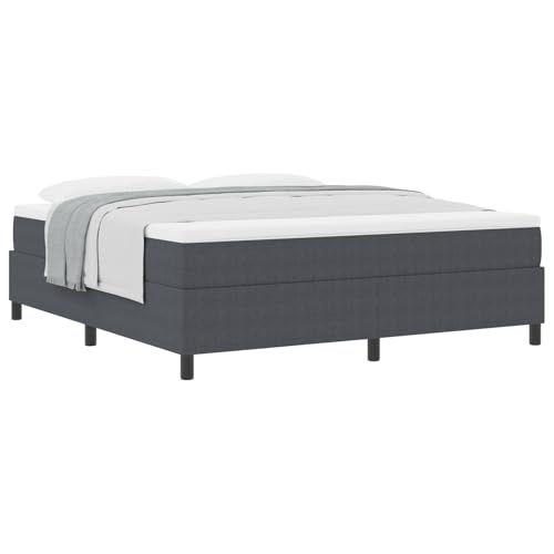 vidaXL Boxspringbett mit Matratze Dunkelgrau Super King Cordstoff Verstellbares Kopfteil Robustes Design Bequeme Schlaflösung für Schlafzimmer Nur für drinnen Rahmen Hybrid Schlafendes Strukturiert von vidaXL