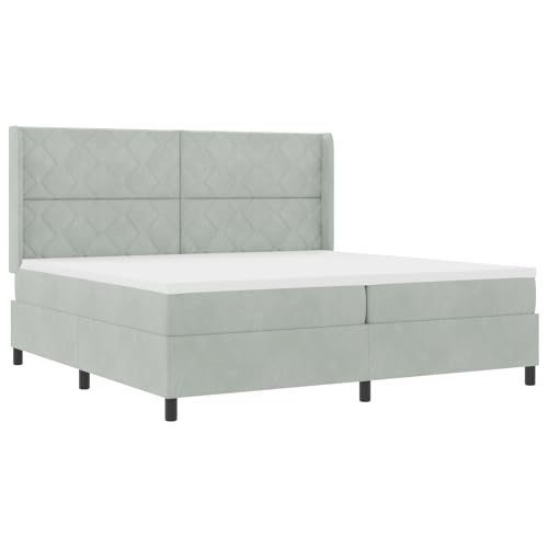 vidaXL Taschenfederkernmatratze Hellgrau Samtbezug 100X200X20 cm Mittelfester Schaumunterstützung für besseren Schlaf Schutz Schlafzimmermöbel Topper Luxus Bequem und Soft von vidaXL